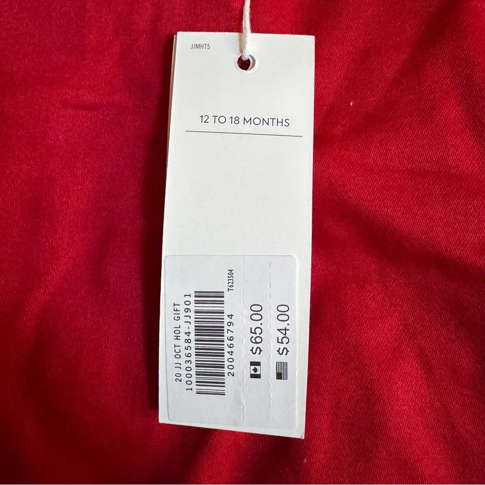 Janie and Jack Red Dress Set 12-18 Months NWT Baby Girl Peter Pan Collar - Picture 5 of 6